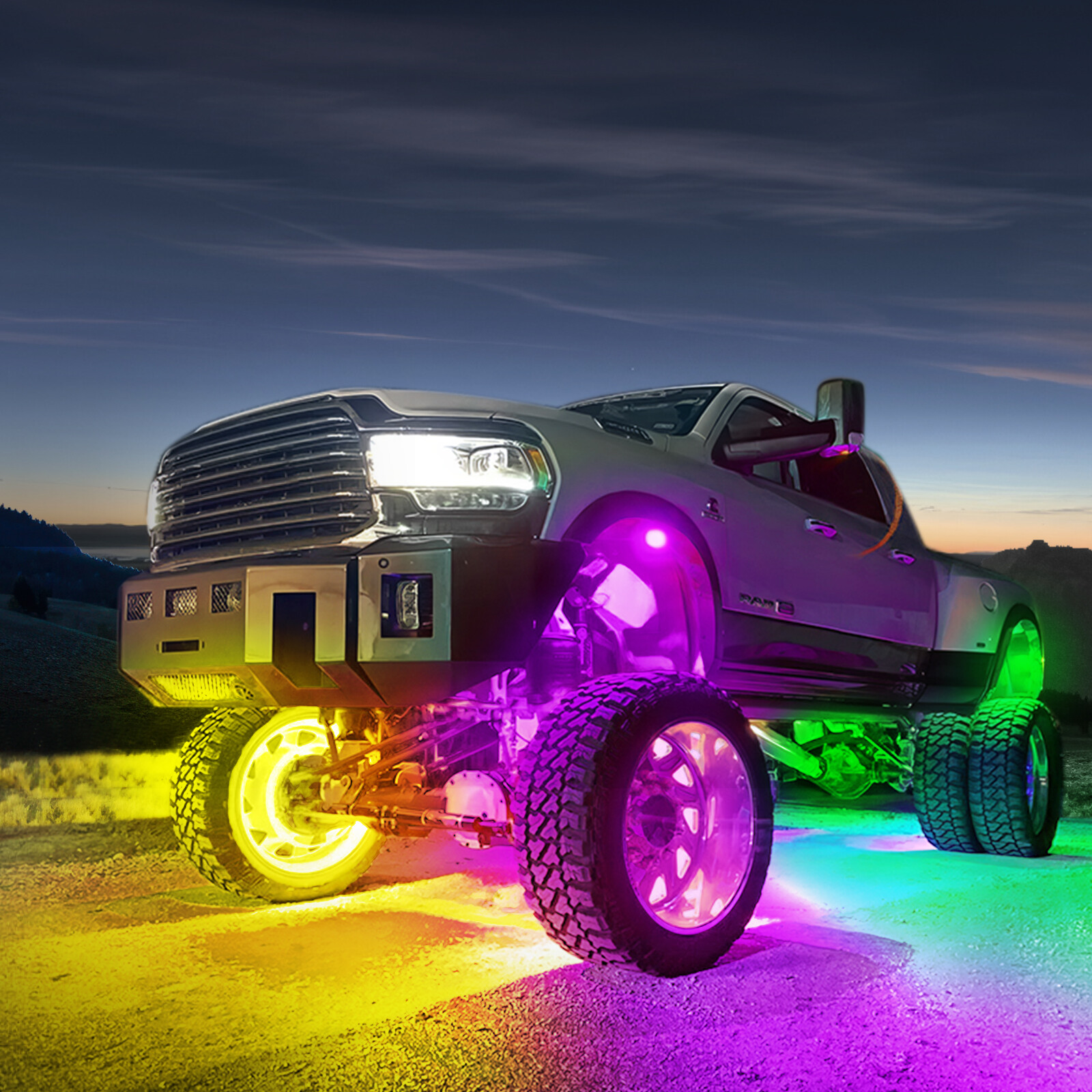 MICTUNING C2 Max RGB-IC LED Rock Lights Kit – 12 Pods Dream Color Chasing Lights