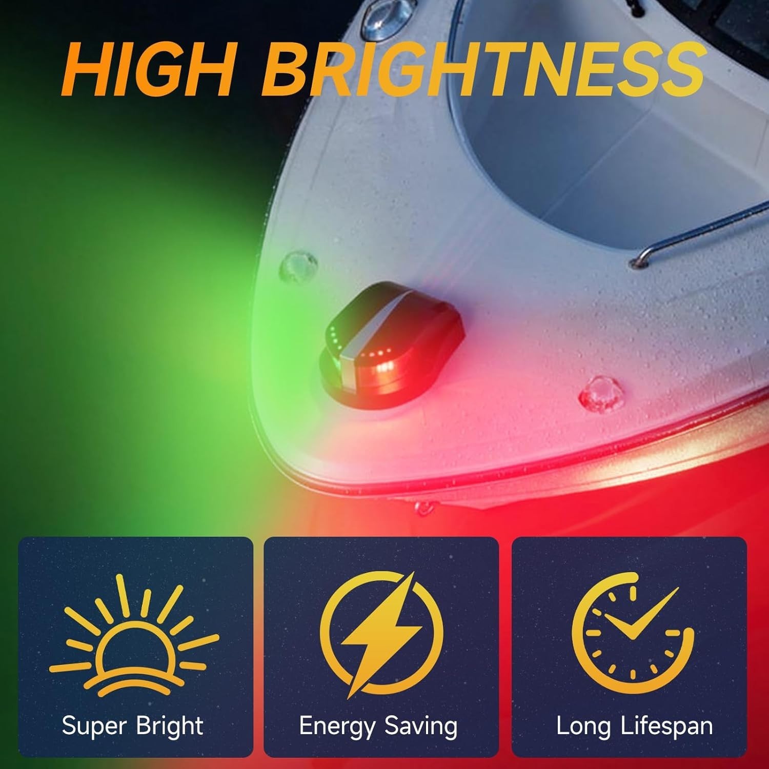 Boat Navigation Lights Red and Green, Bow Lights for Boats LED IP67 Waterproof,