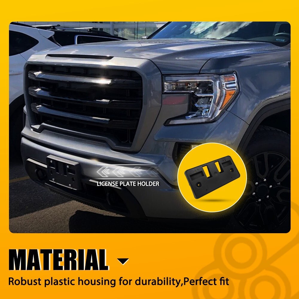 Front License Plate Tag Bracket Holder GM1068198 For 2019-2022 GMC Sierra 1500 T