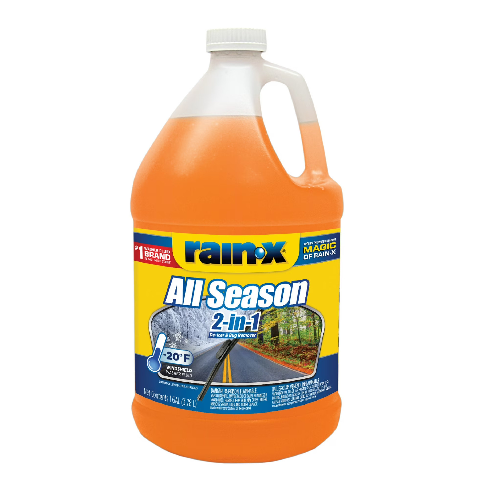 Rain-X 2-in-1 All-Season Windshield Washer Fluid, 1 Gal