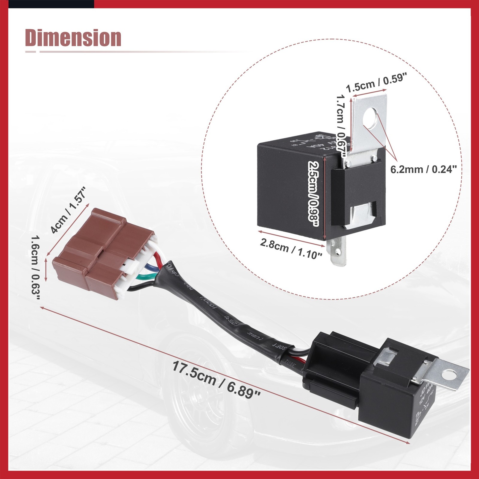 12V DC 40A Starter Relay Wiring Harness for Honda Civic No.39400S10003