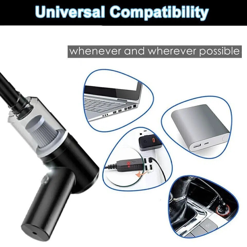 120W Cordless Handheld Rechargeable Vacuum Cleaner Home Auto Wet&Dry Duster