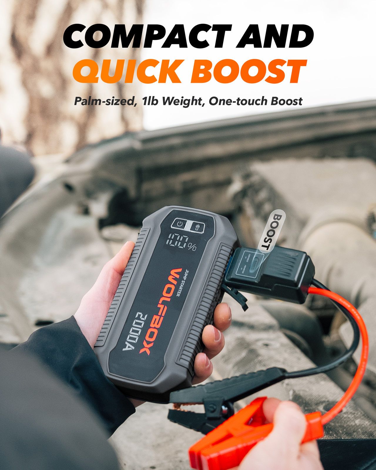 WOLFBOX 2000A Car Jump Starter Booster Jumper Box Power Bank Battery Charger NEW