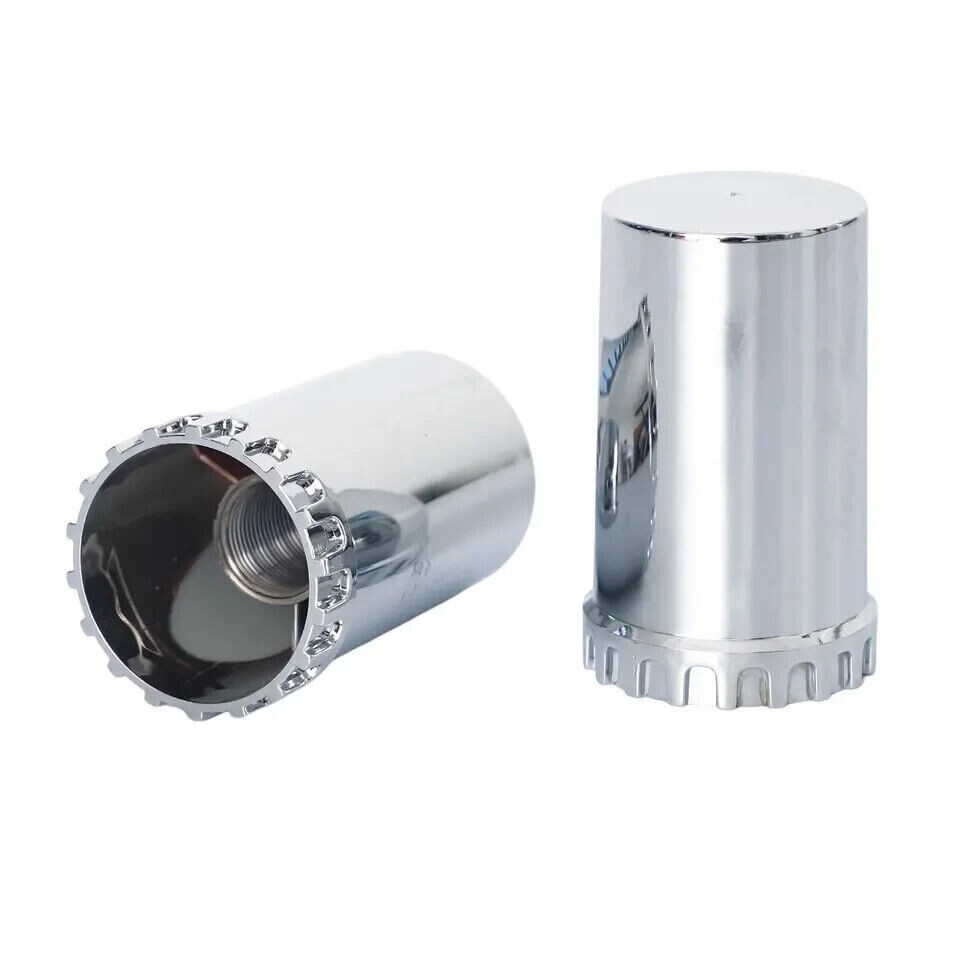 33mm Axle Cover Chrome ABS Flat Top Hub Cover Kit with Thread-on Lug Nut Covers