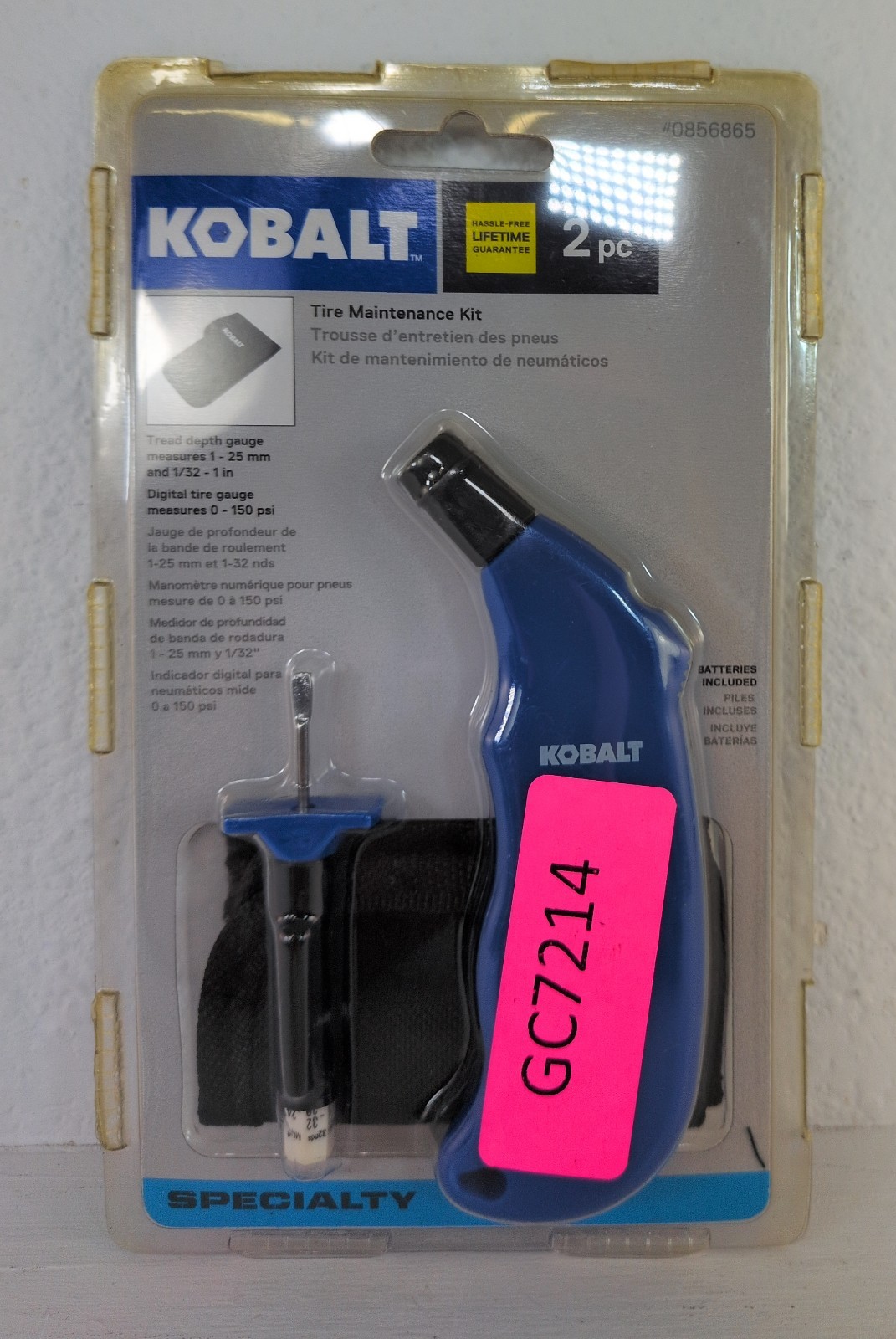 Kobalt Automotive Tire-gauge Tire Maintenance Kit #0856865 Upc# 099198807126