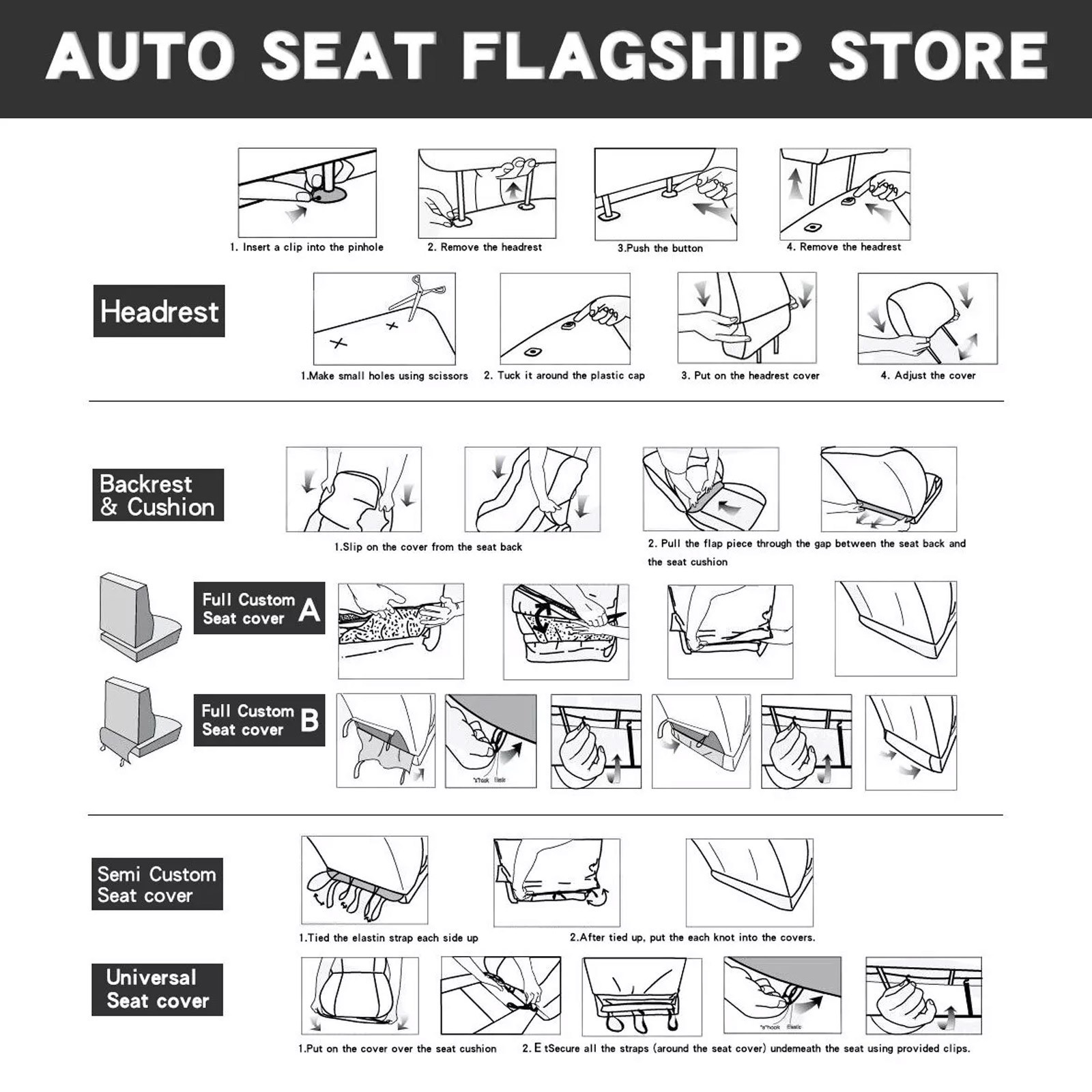 For 2011-2020 Dodge Grand Caravan Town Country Seat Armrest Cover Black 1 Pair