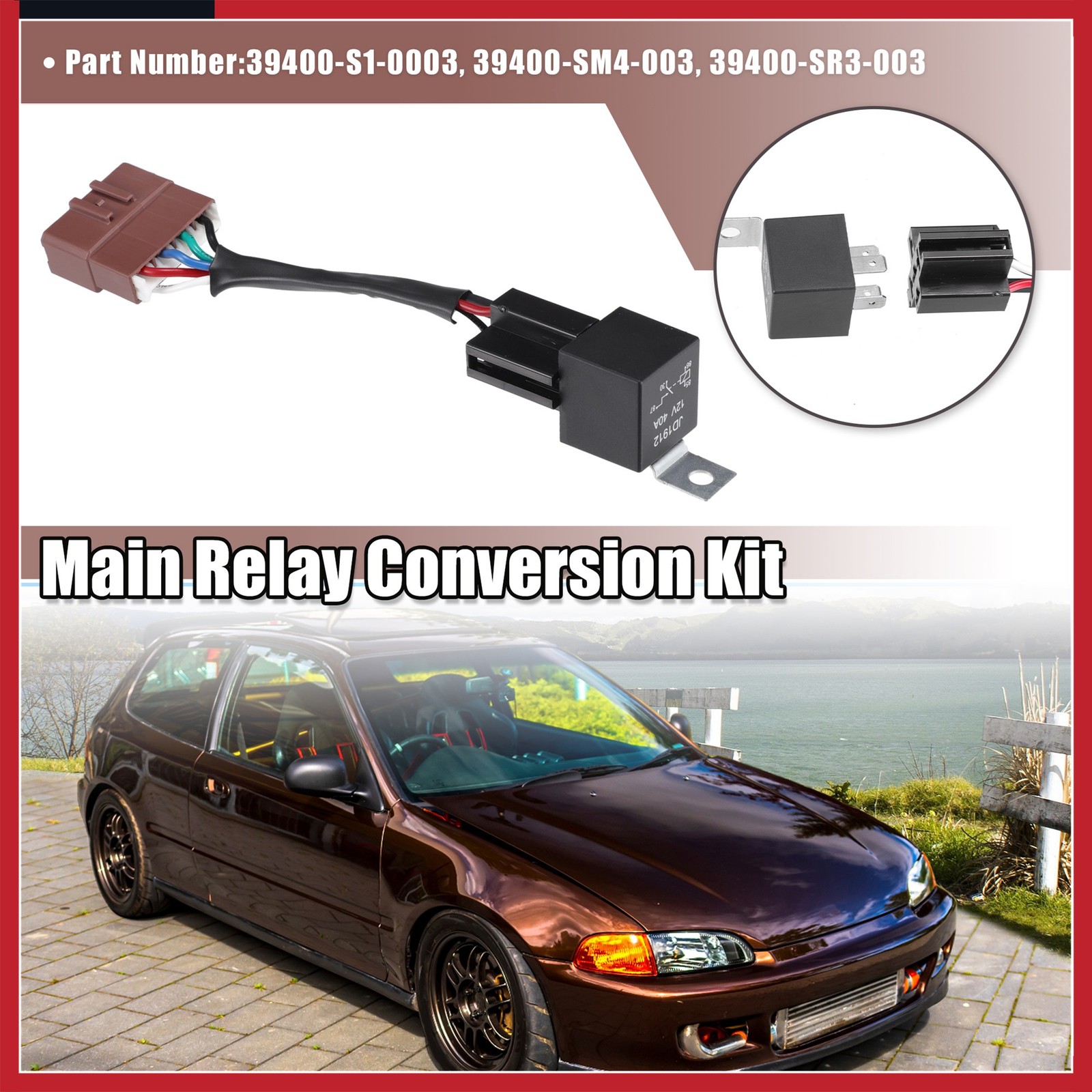 12V DC 40A Starter Relay Wiring Harness for Honda Civic No.39400S10003