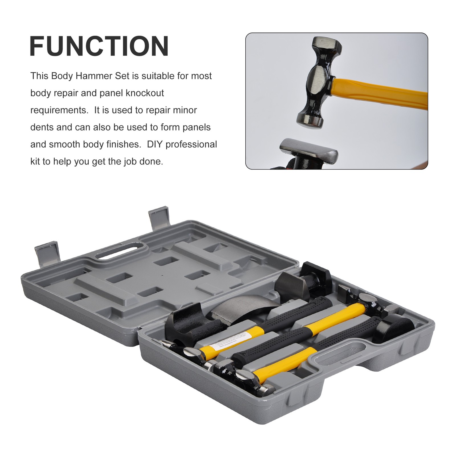Shaping Tool Dent Hammer Fender Roller Fixer Remover Pro Auto Body Repair Tools