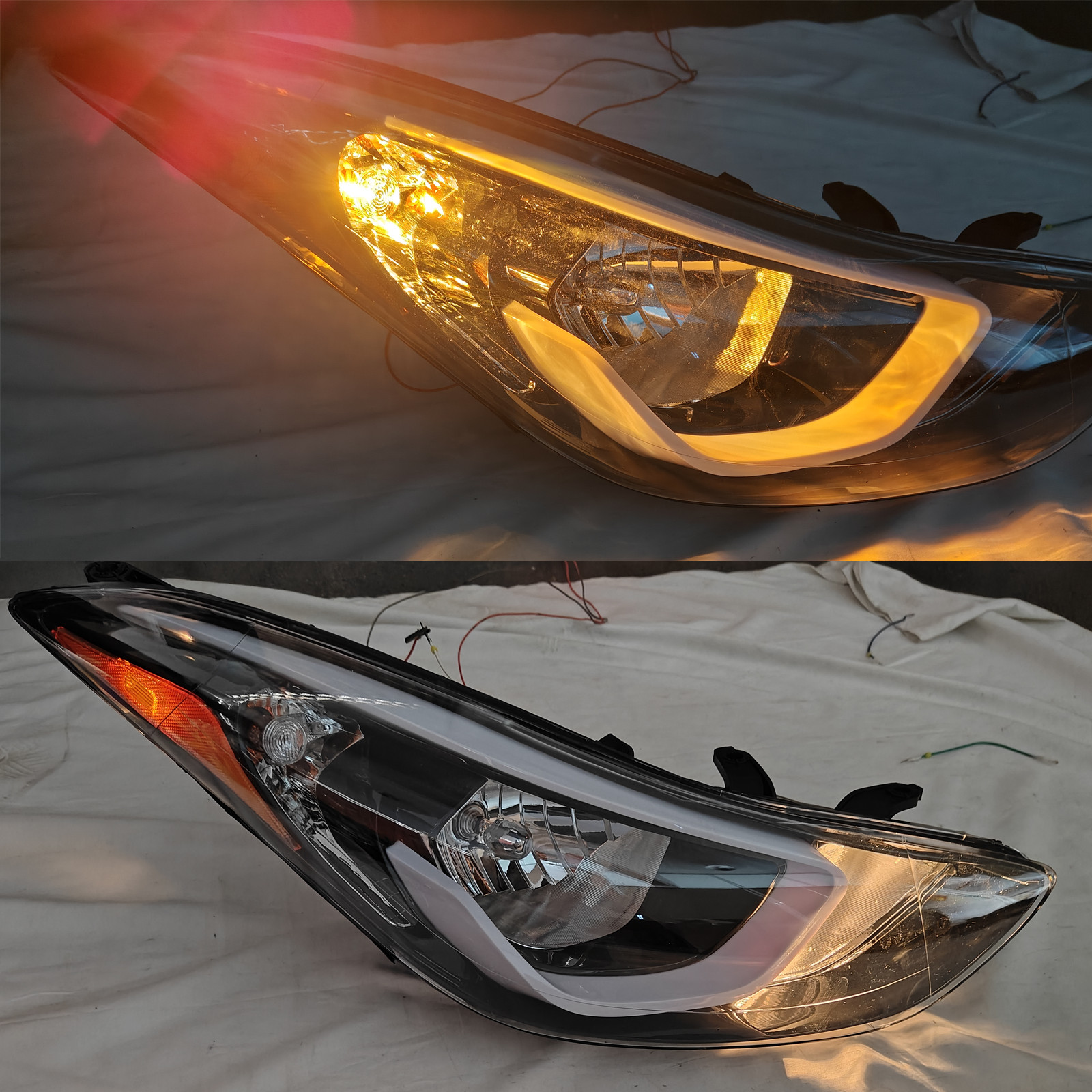 Pair Fits 2014 2015 2016 Hyundai Elantra Headlight Assembly Left Right W/Bulbs