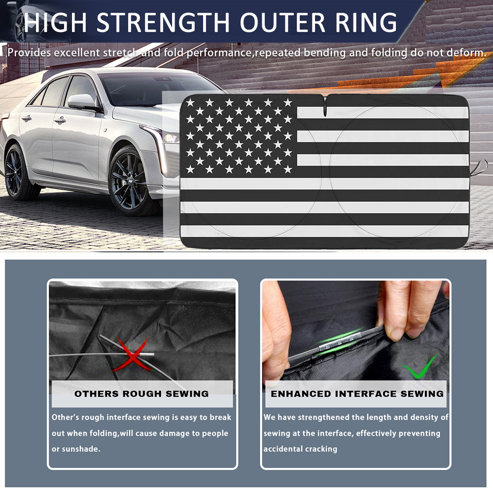 For Ram Accessories Large US Flag Car Windshield Sun Shade Shield Cover Visor