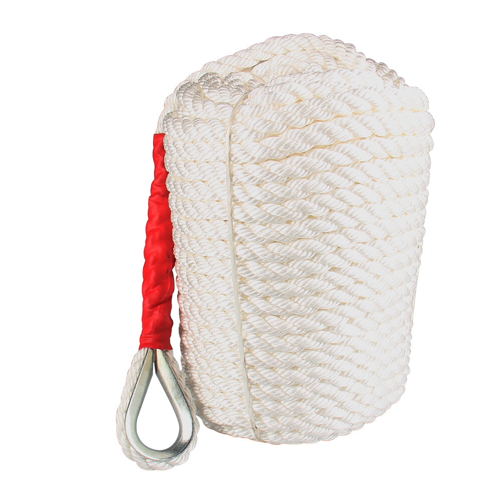 3/4 inch 200 FT Rope Twisted 3 Strand Nylon Anchor Braided Boat Line Heavy Duty