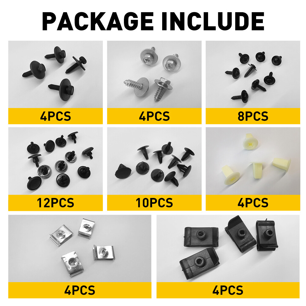 50Pcs Engine Splash Shield Fender Bumper Screw Clips Rivet Fastener For Toyota
