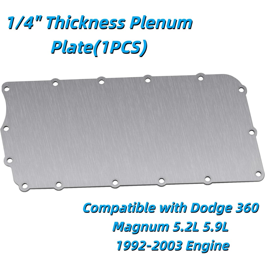 1/4″ Thickness Plenum Plate 1PCS For Dodge 360 Magnum 5.2/5.9L 1992-2003 Engine
