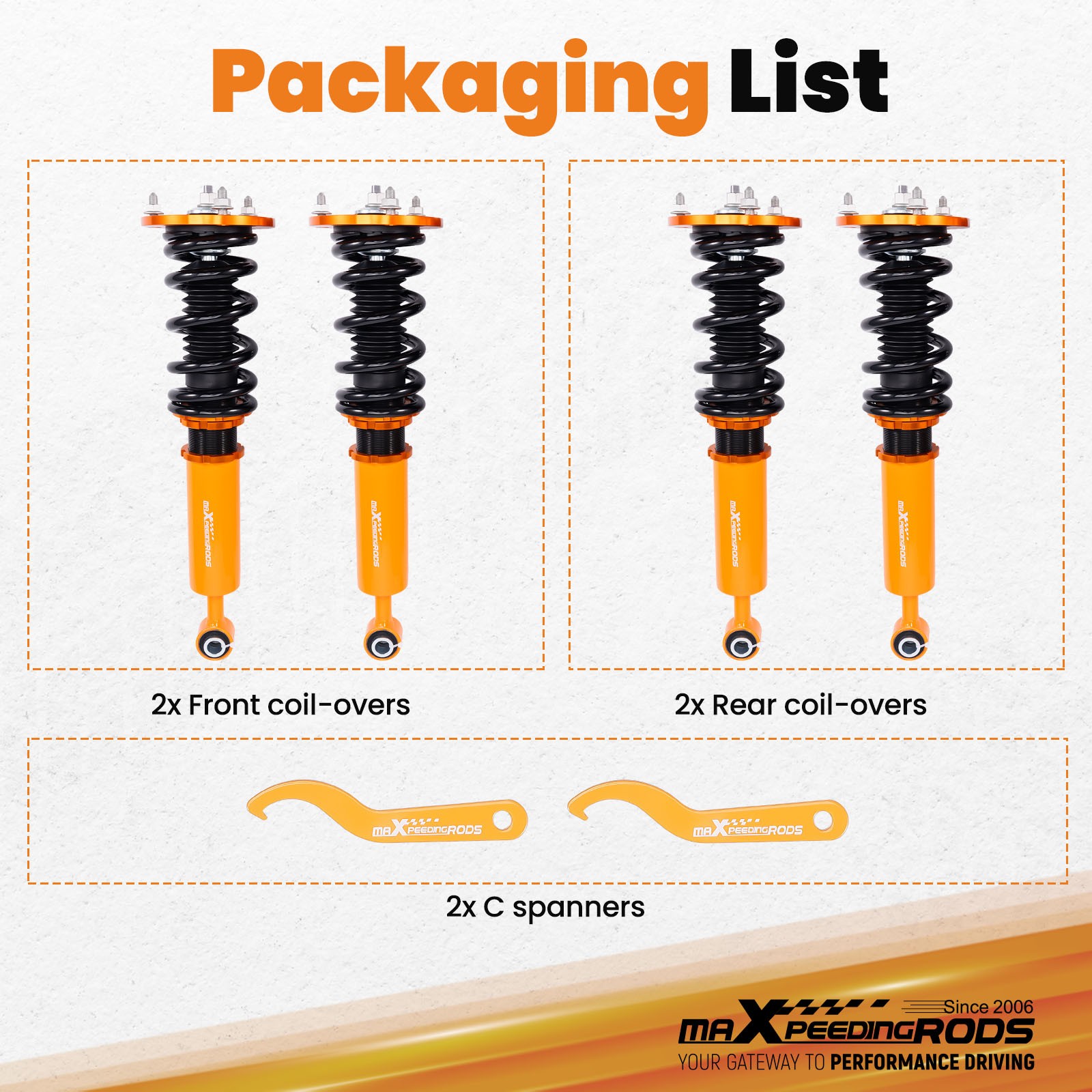 MaXpeedingrods Adjustable Coilovers Lowering Kit For Lexus Ls430 Ls 430 2001-06