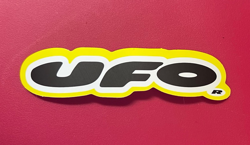 UFO Aftermarket Plastics Sticker. Size: 3-3/8”X 1”*Matte*. Free Ship W/Tracking