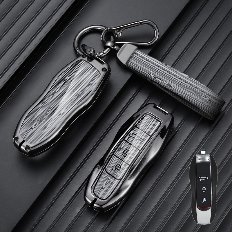 For Porsche Cayenne 911 Panamera Macan Aluminum Alloy ABS Car Key Fob Cover Case