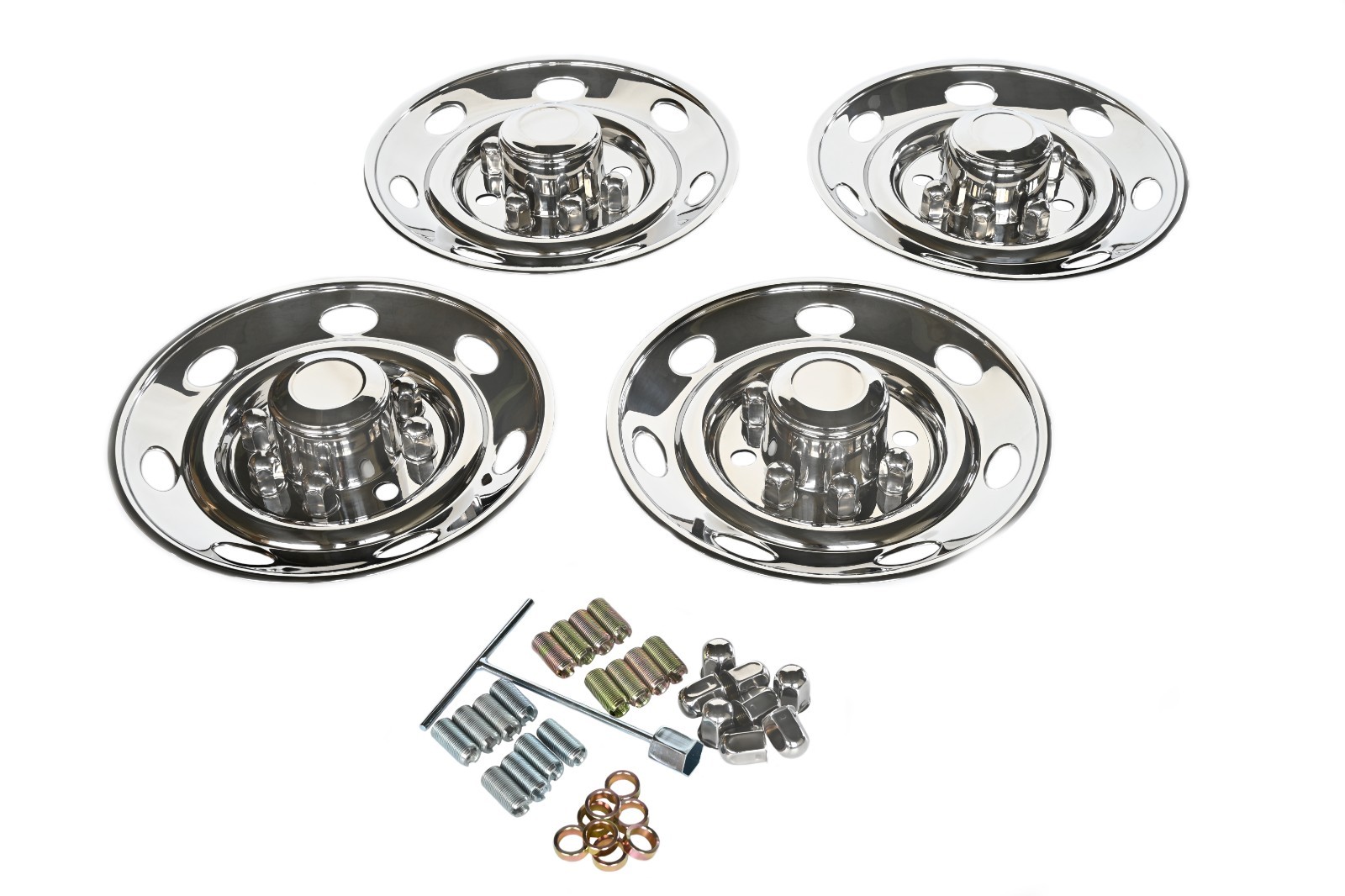 16″ Wheel Simulators Trailer Hubcaps Set Fit for Single Wheel Tandem Trailer