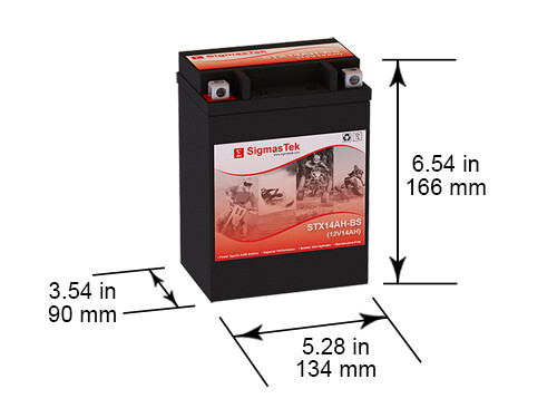 SigmasTek STX14AH-BS Battery Replacement for Yamaha YFP35 TerraPro 350CC 1988