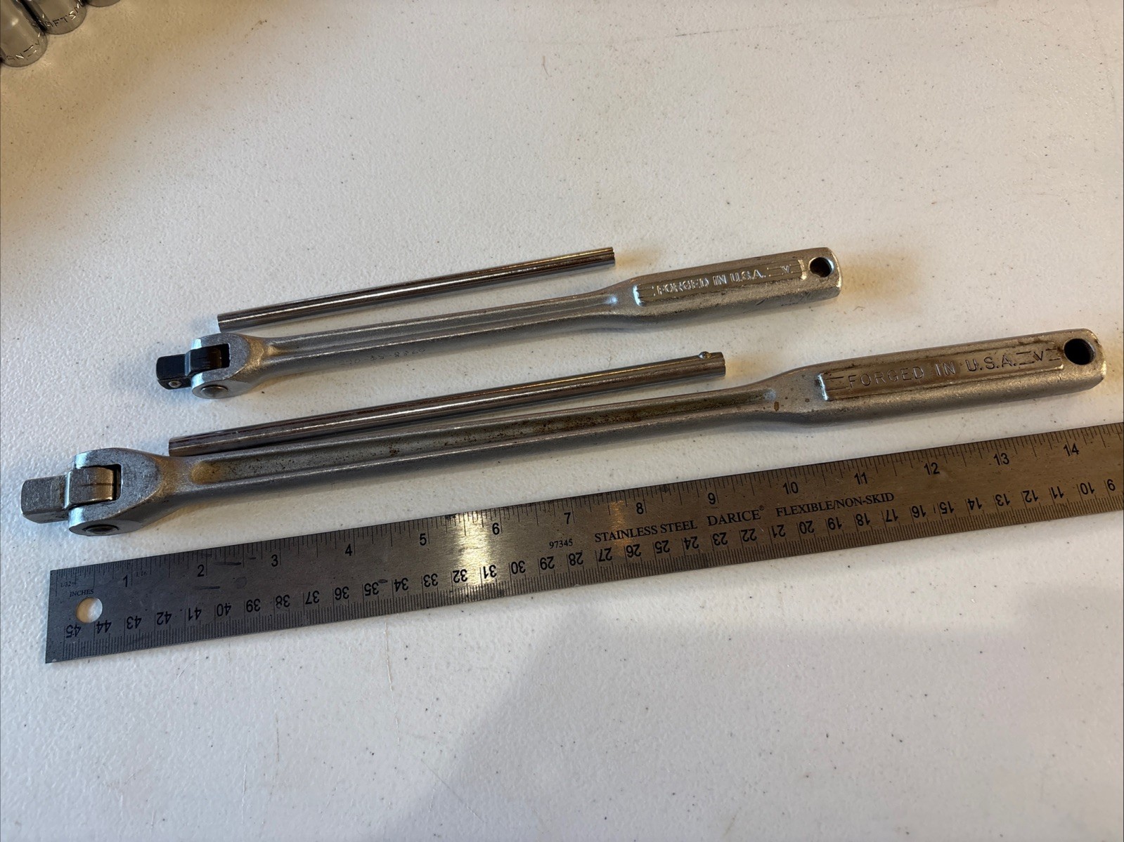 2 Lot – Craftsman V Series 1/2” & 3/8” Breaker Bar Bars & T Handles Nice