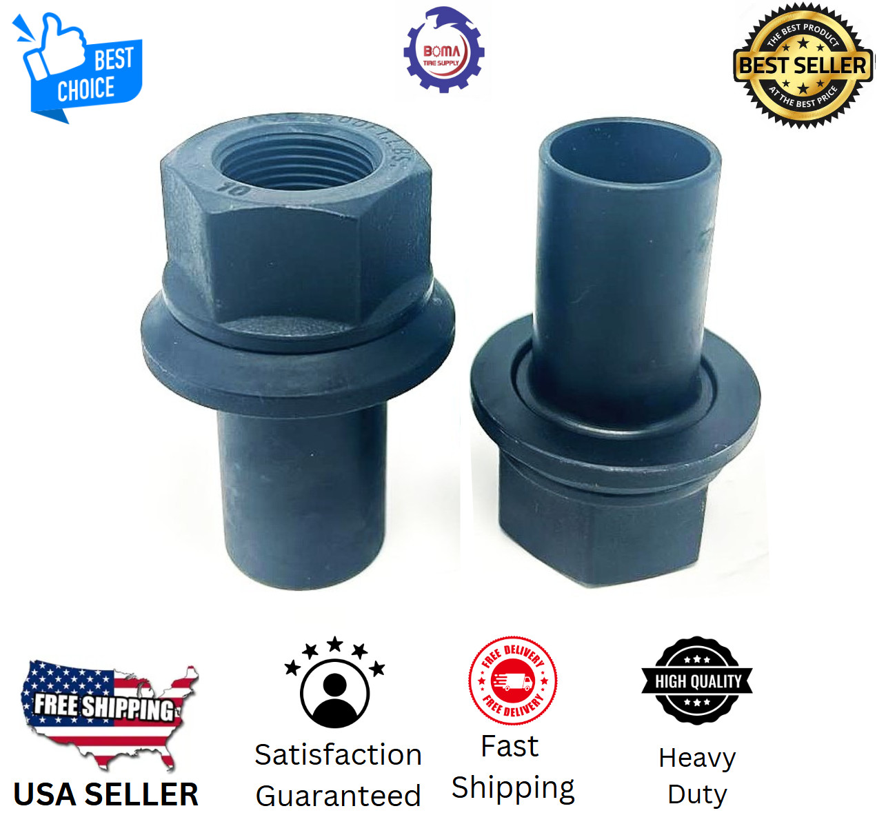 10 Pack 33mm M22-1.5 x 39mm Sleeve Wheel Lug Nut M22-1.5x39mm Skirt Flange