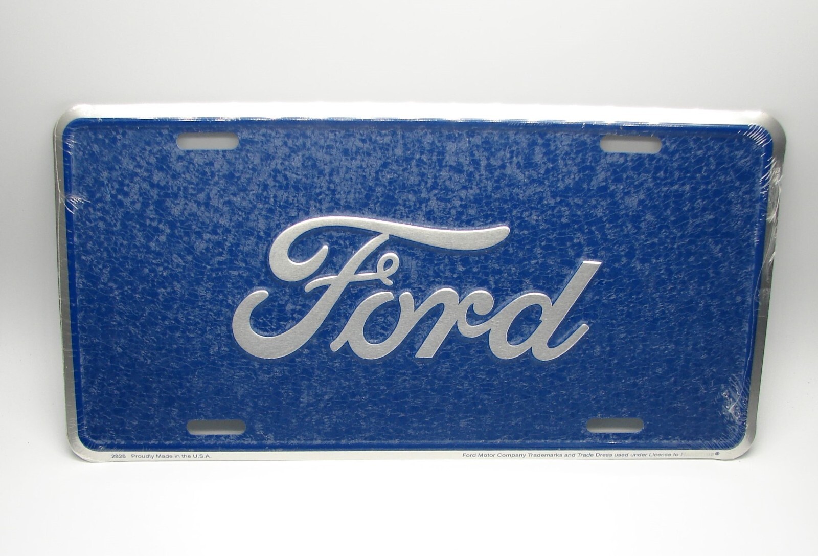 licensed FORD MOTOR BLUE BACKGROUND 3D EMBOSSED METAL CAR NOVELTY LICENSE PLATE