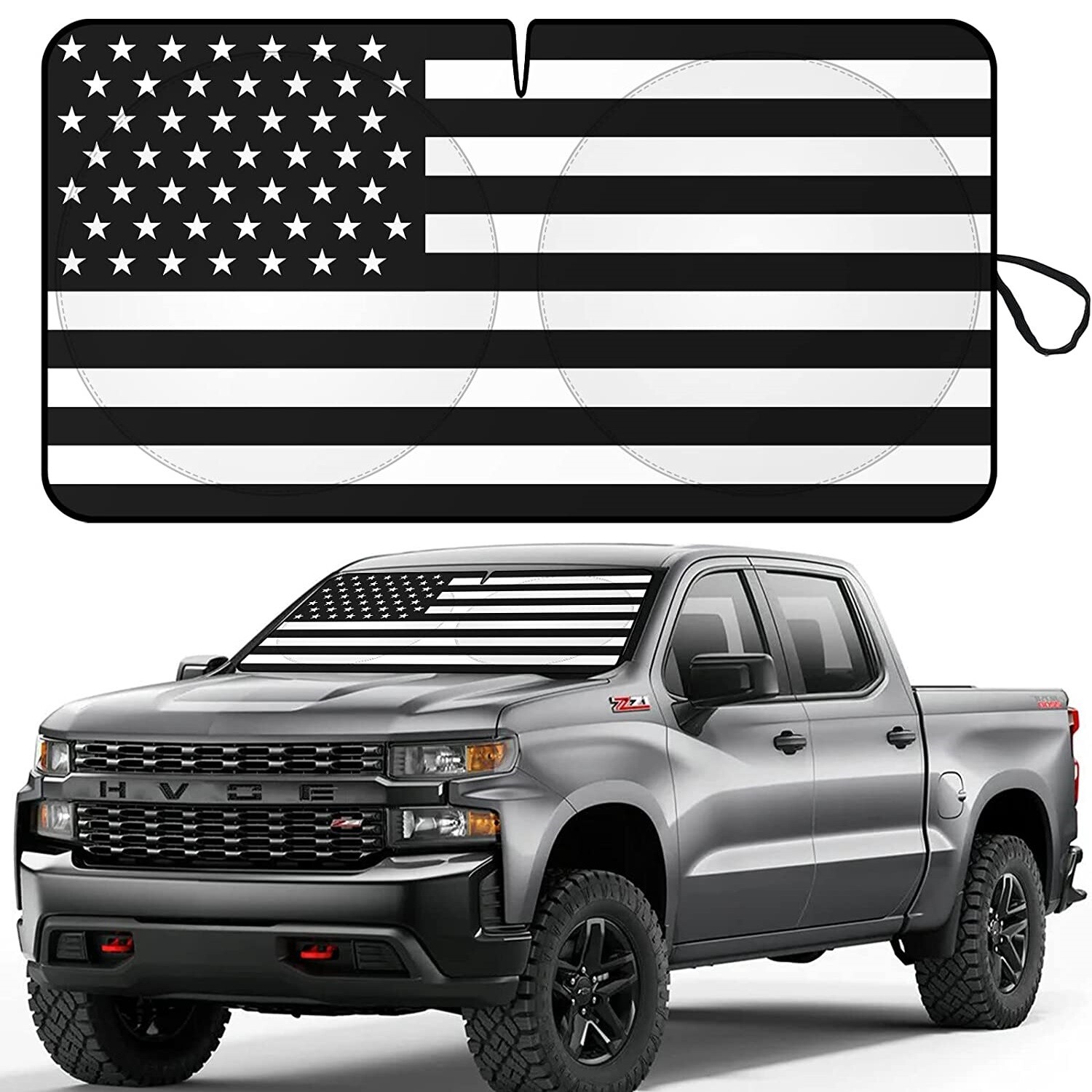 For Ram Accessories Large US Flag Car Windshield Sun Shade Shield Cover Visor