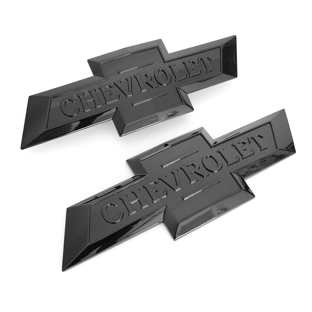 2x OEM Silverado 1500 Bowtie Emblem Centennial 100 Year fits 2016-2018 Black