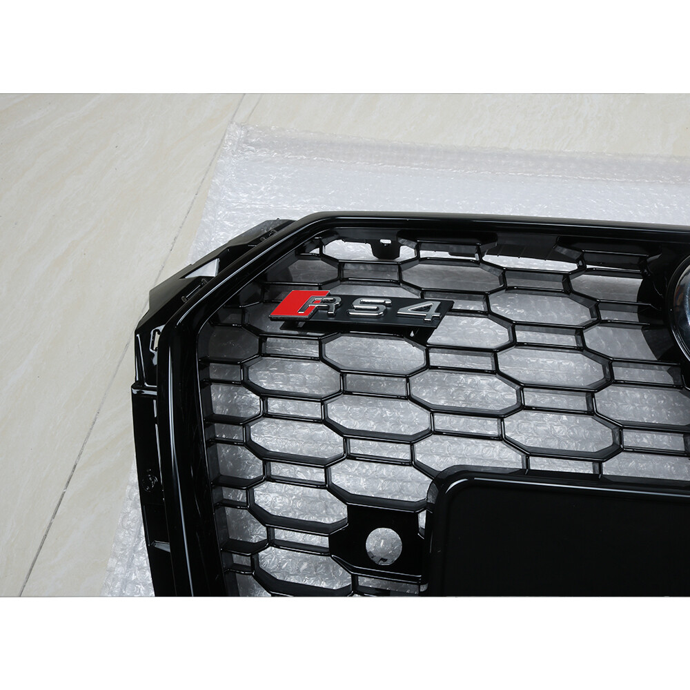 For 2017-2018 Audi A4/S4 B9 RS4 Style Honeycomb Mesh Hex Grille Black W/ Quattro