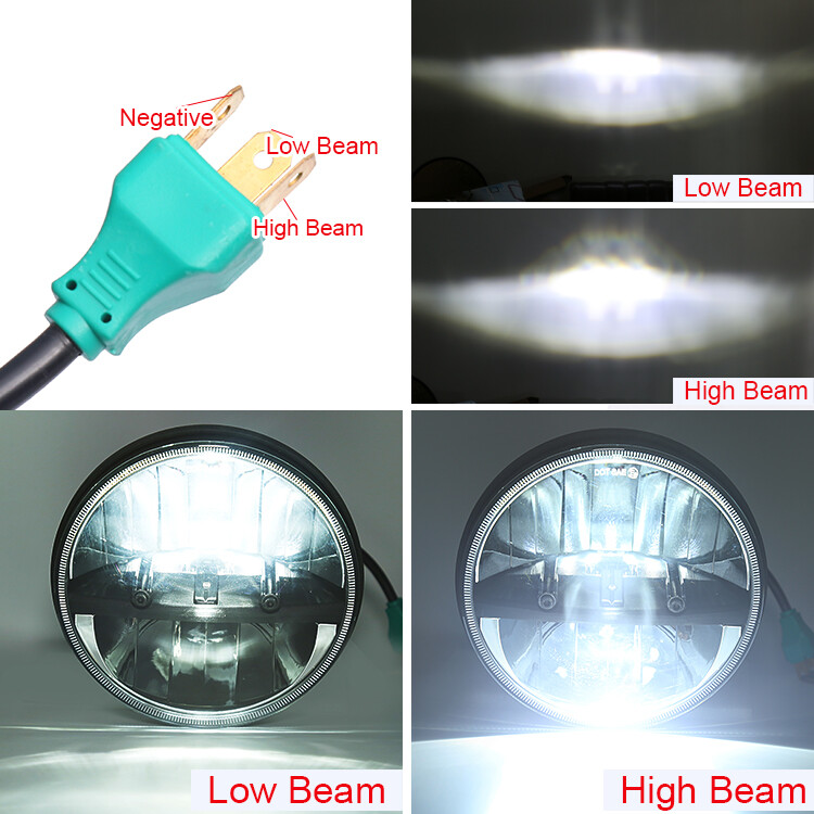 DOT Approved 7″ inch Round Led Headlight High-Low Beam for Chevy II/Nova 1969-79