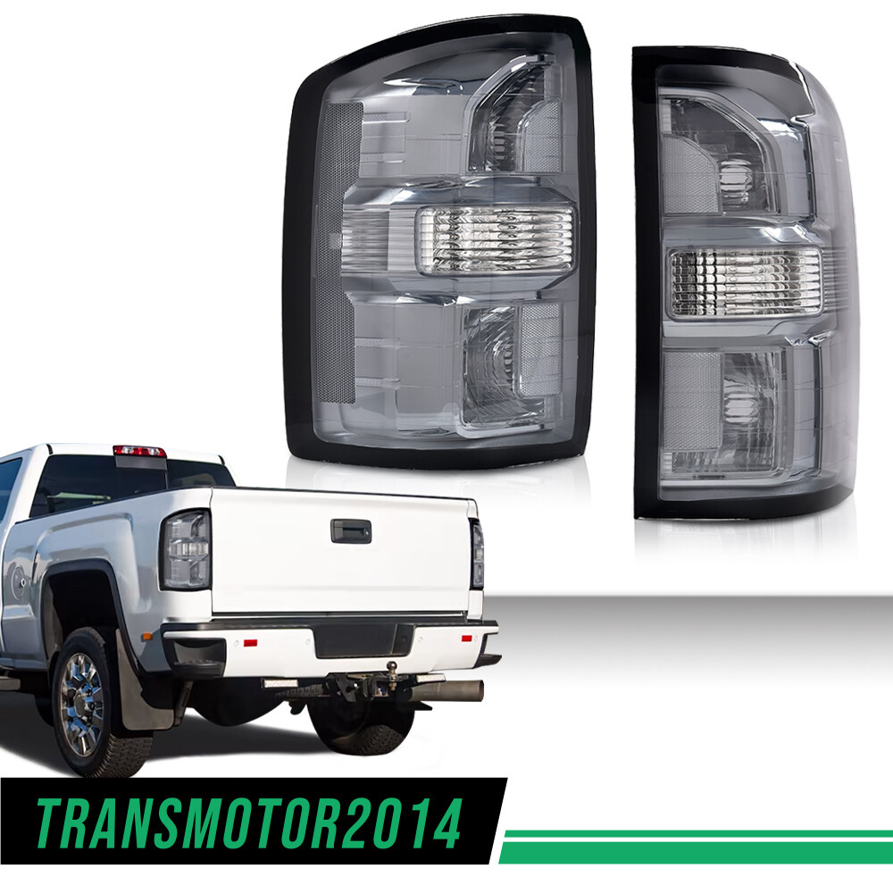 1Pair Smoked Tail Lights Brake Lamps Fit For 2014-2018 GMC Sierra 1500 2500 3500