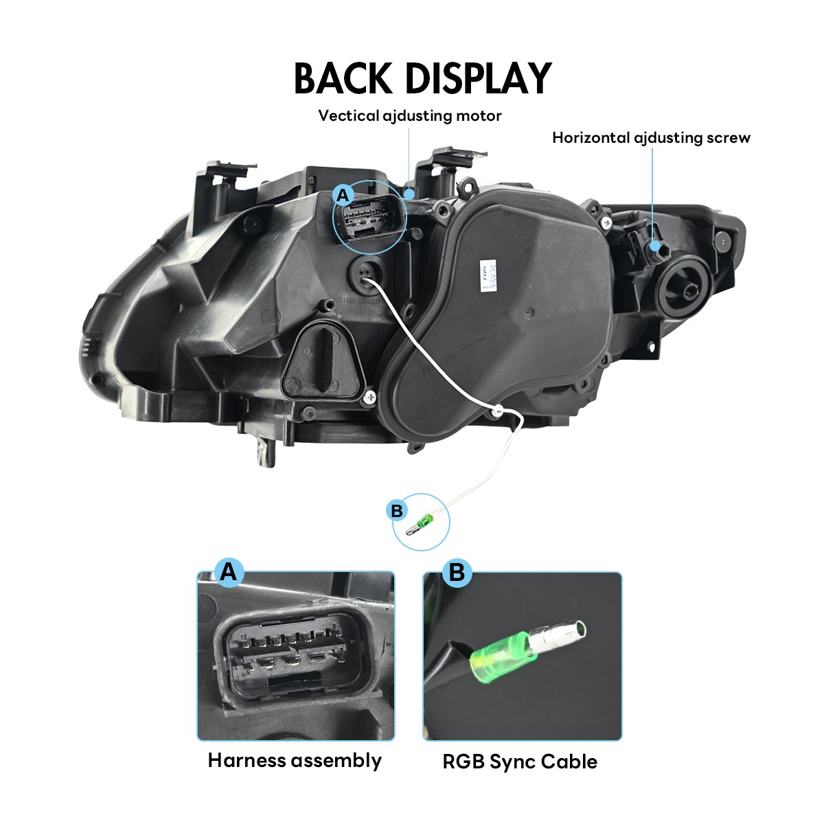 USED For 2007-2010 BMW 3 Series E92 E93 LED Headlight Assembly High Low Beam