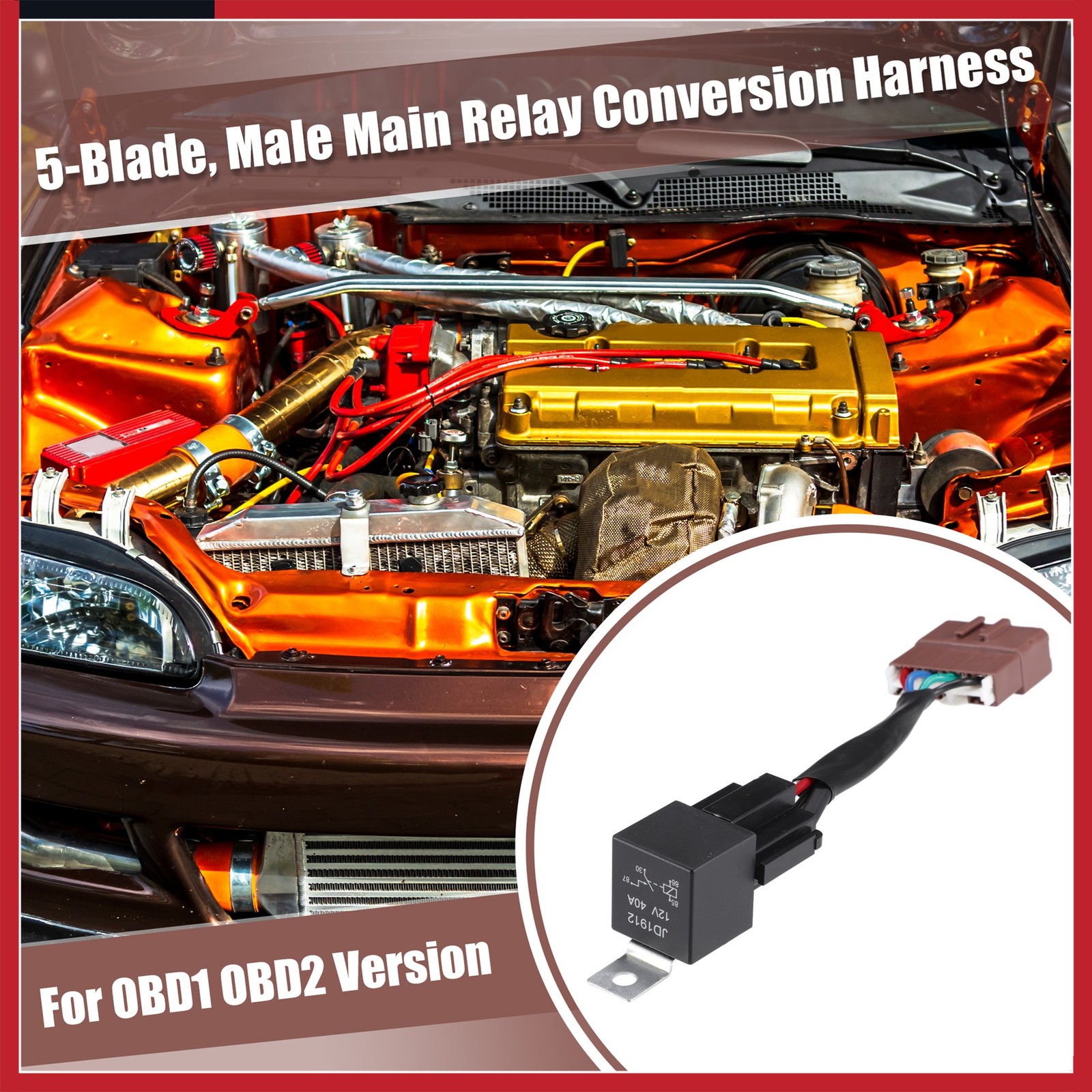 12V DC 40A Starter Relay Wiring Harness for Honda Civic No.39400S10003