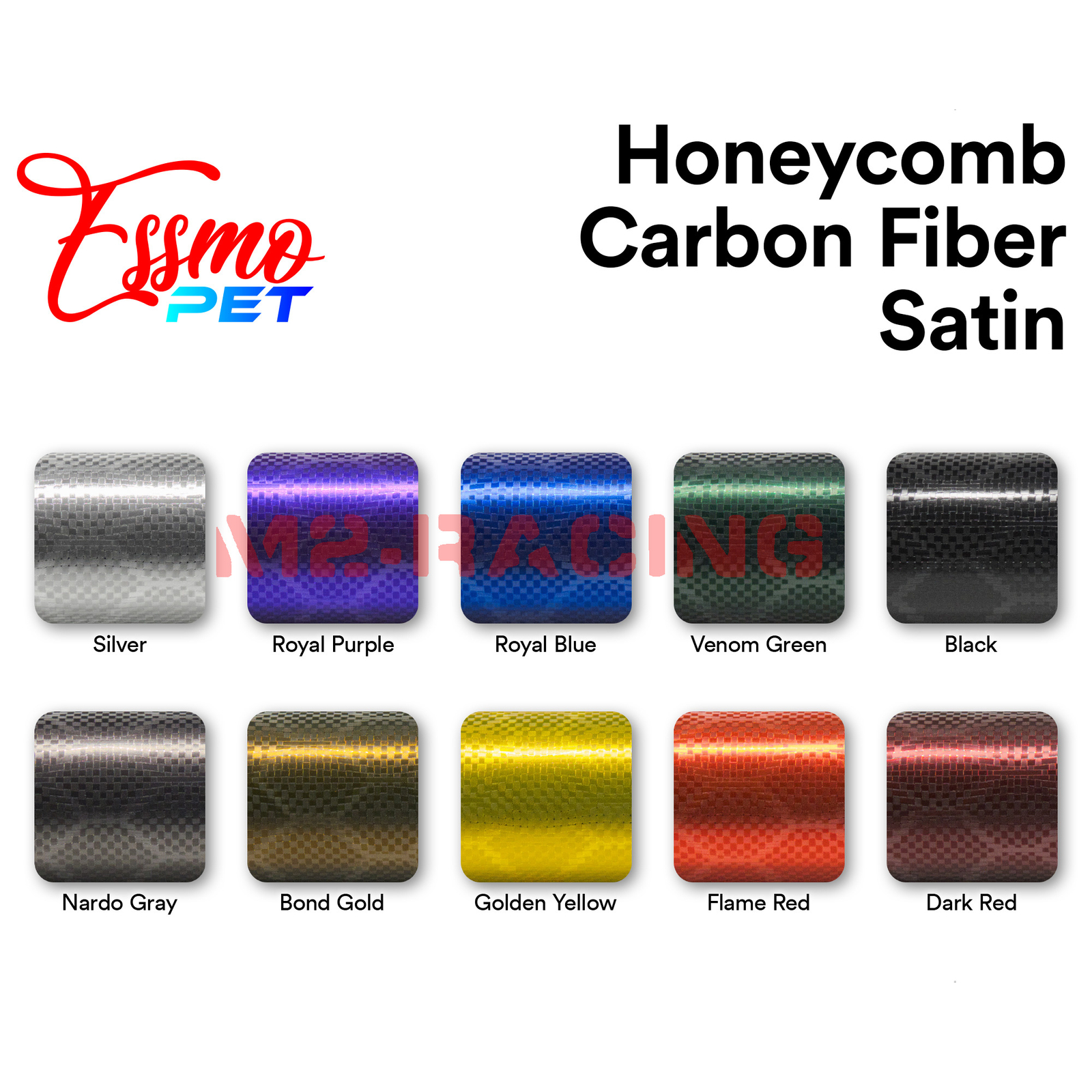 PET Honeycomb Carbon Fiber Satin Venom Green Hex Vehicle Vinyl Wrap Decal Sheet