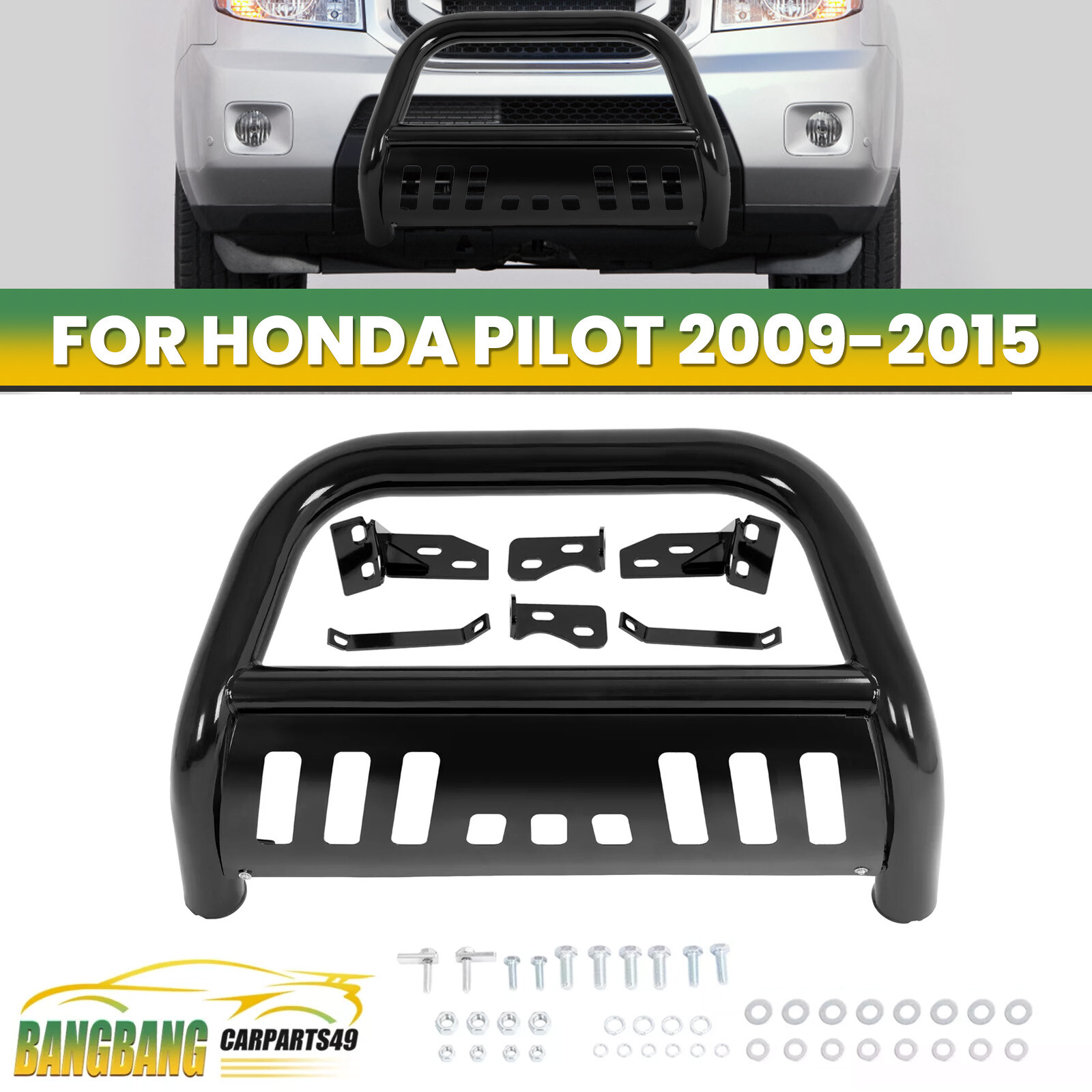 3″ Tube Bull Bar For Honda Pilot 2009-2015 Bumper Grille Guard Powder Coated