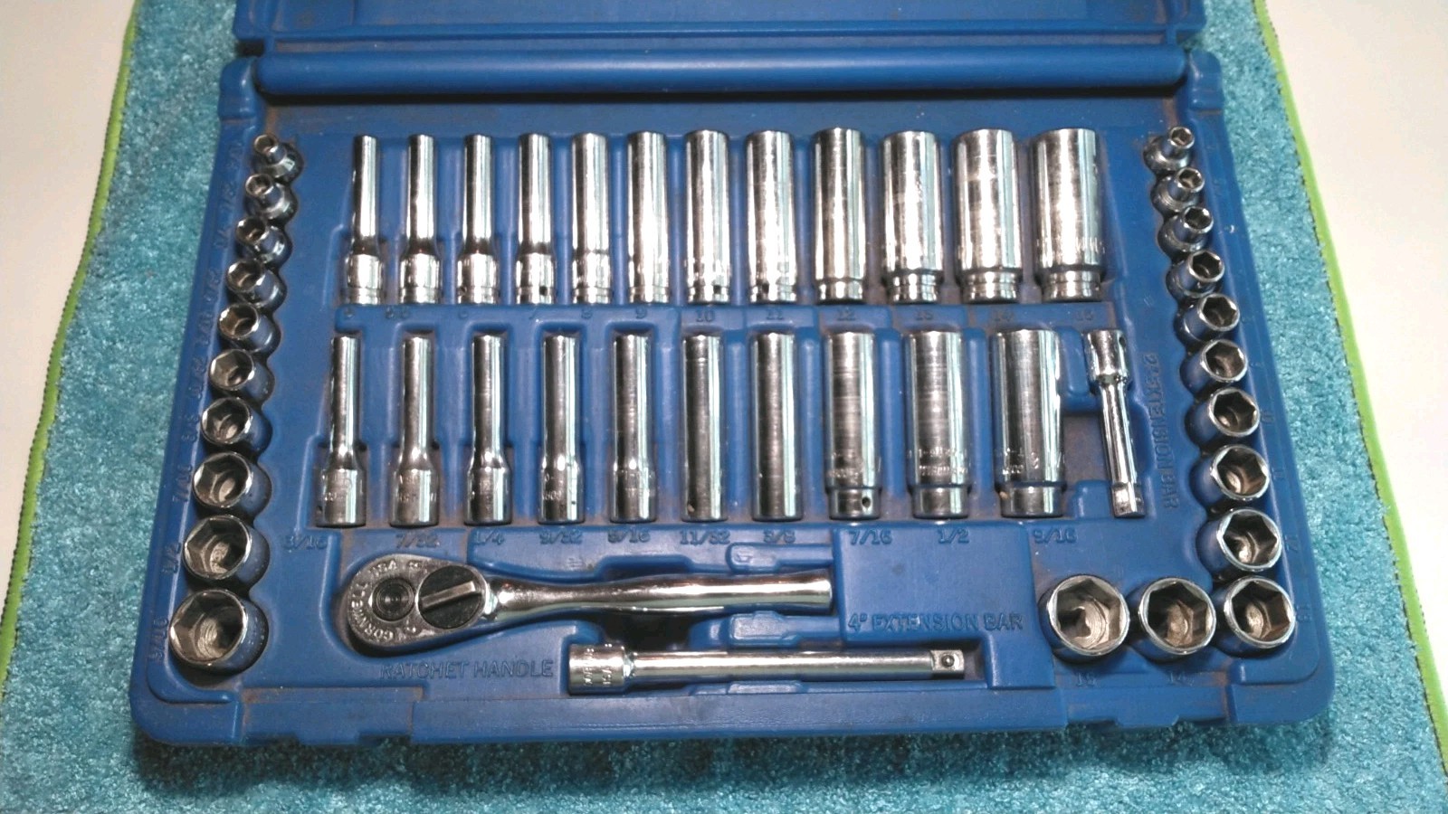 Cornwell Tools 1/4 Drive Super Socket Set With Ratchet and Extensions