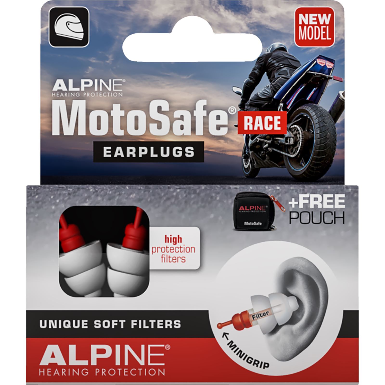 Alpine Hearing Protection MotoSafe Earplugs – Race – Pair 111.23.111