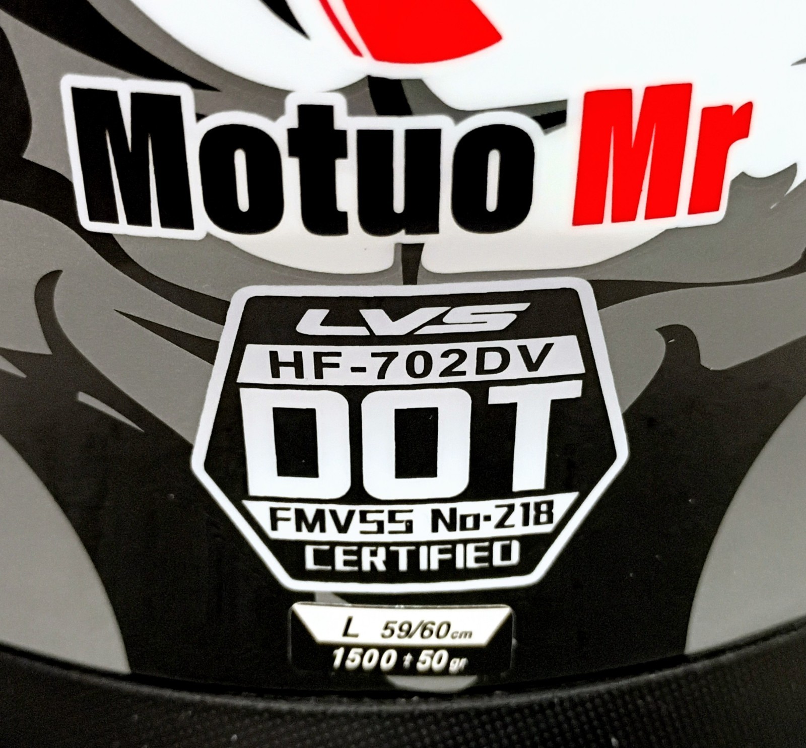 MotuoMr Unisex Adult Motorcycle Helmet DOT Approved Motorbike Black Mirror Sz L