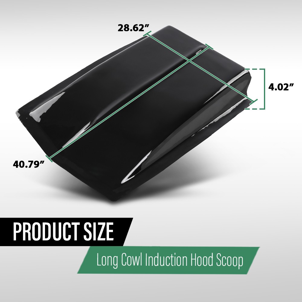 Universal ABS Plastic Cowl Induction Hood Scoop – 38″ L x 4 ½” H x 27″ W