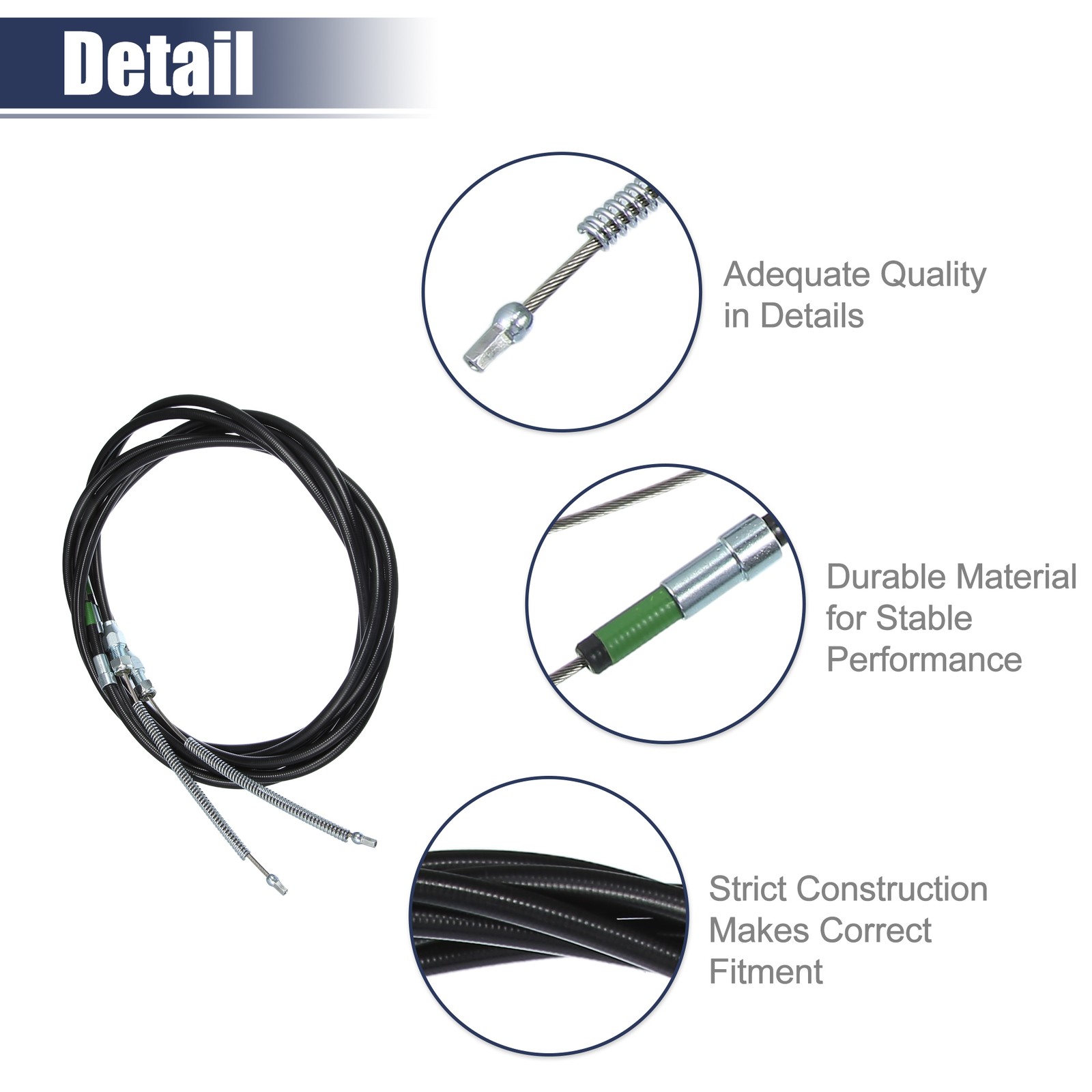 1 Set Universal Auto Car Parking Brake Cable Replacement Black Metal Plastic