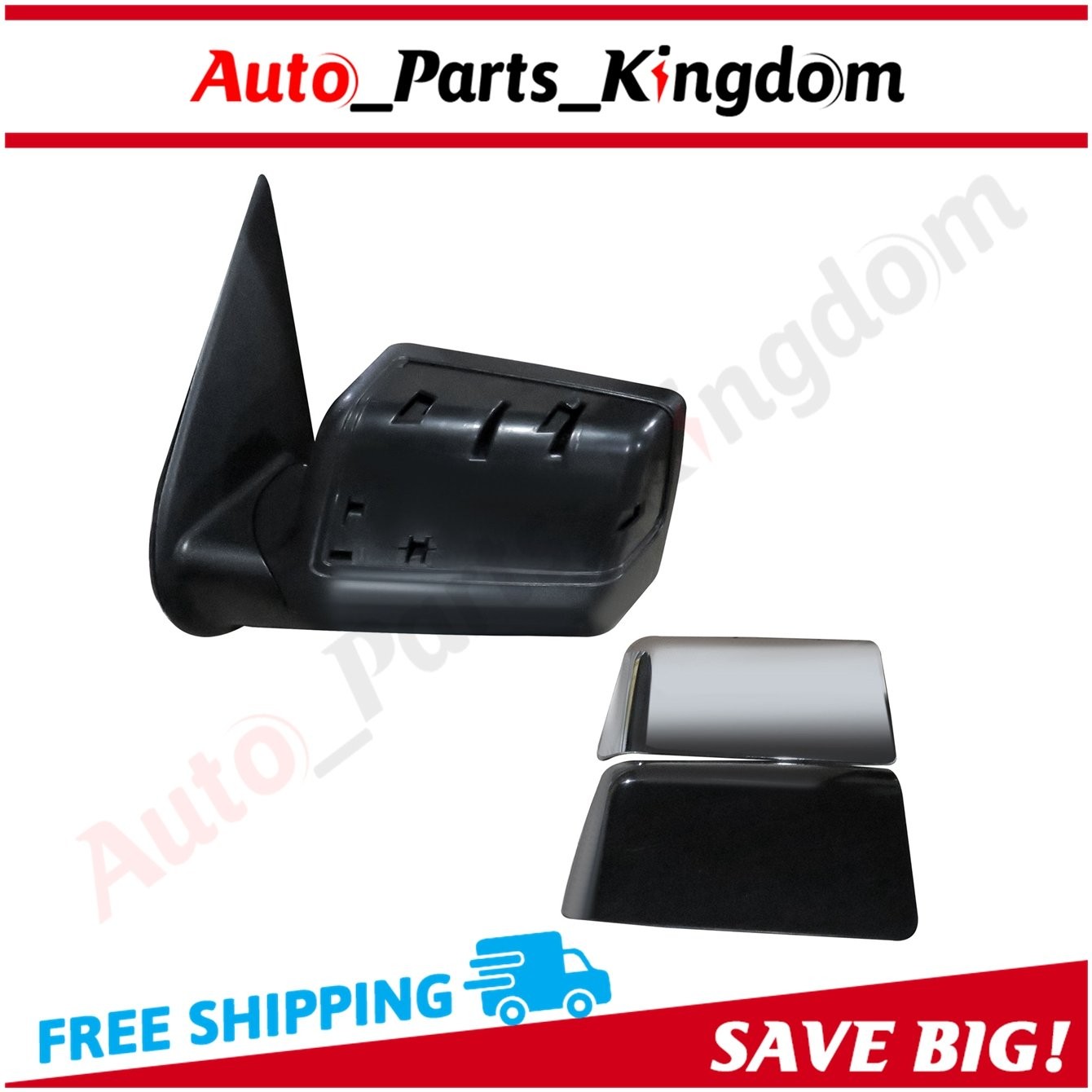For 06-10 Ford Explorer Left Side Heated Manual Fold Textured Black Power Mirror