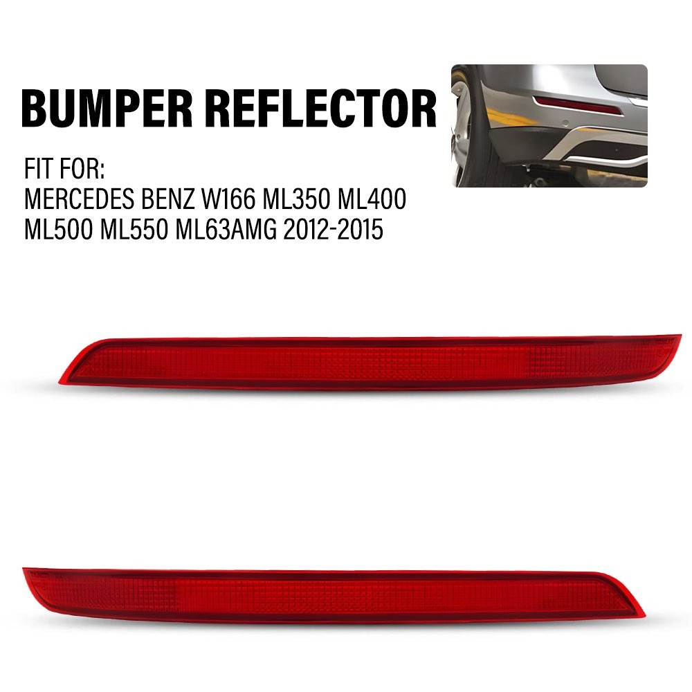 Bumper Reflector 1668200174 TWO Custom Rear For Mercedes Benz W166 ML350 2012-15