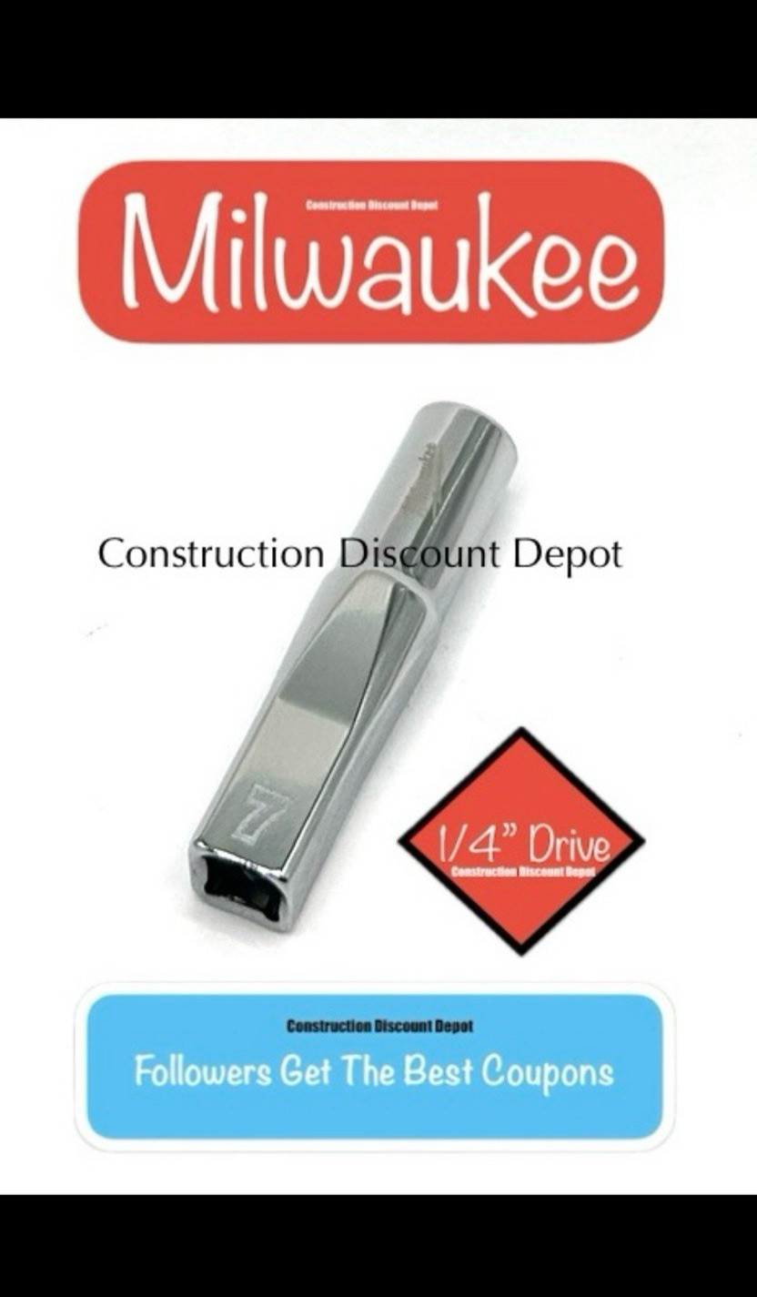 Milwaukee Tool 45-34-9045 1/4″ In. Drive 7mm Metric 6-Point Deep Socket