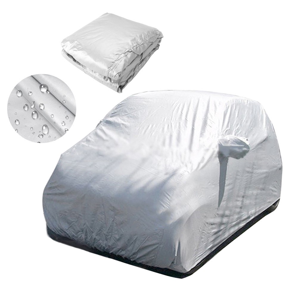 Universal Car Cover Size L Silver Breathable All Weather Protection Waterproof