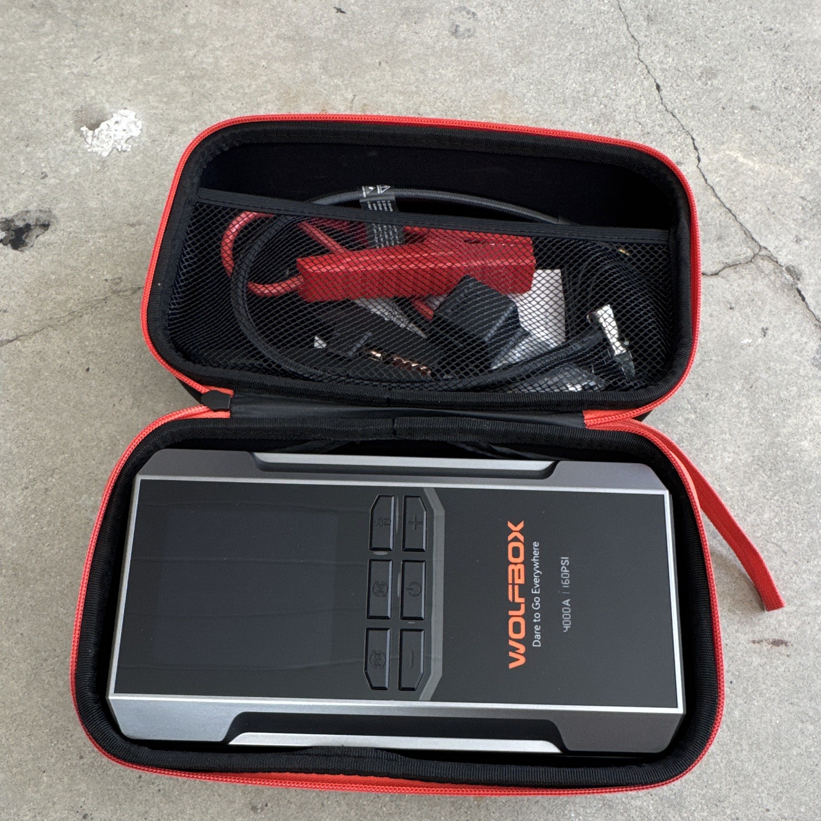 WOLFBOX Jump Starter with Air Compressor, 4000A Portable Car Battery Booster