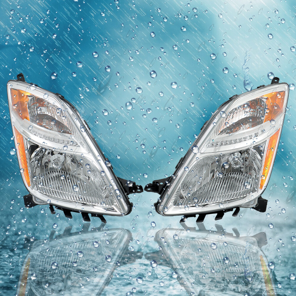 Headlamp Assembly Halogen Pair Right+Left Clear Fit For 2006-2009 Toyota Prius