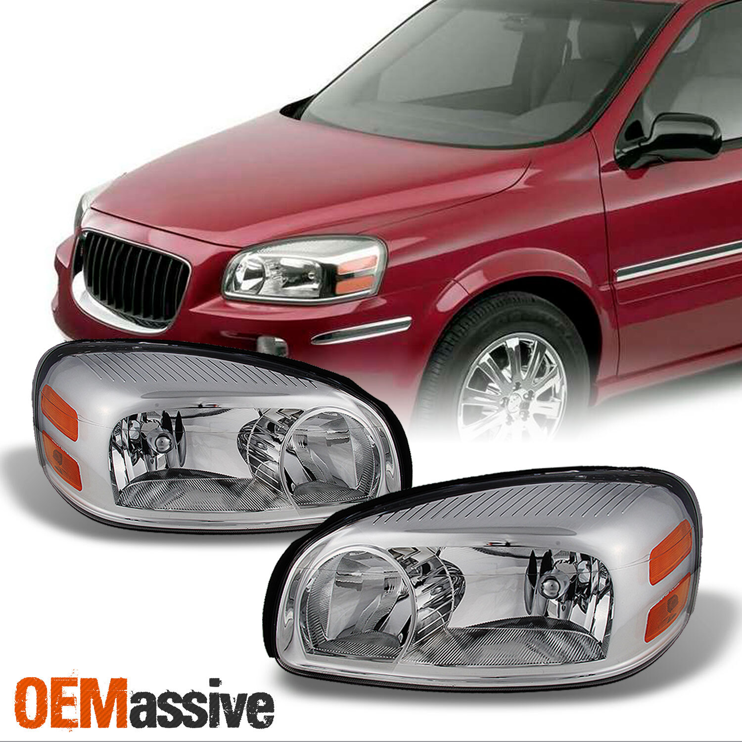 Fit 05-09 Uplander Montana 05-07 Terraza Relay Headlights Lights Left + Right