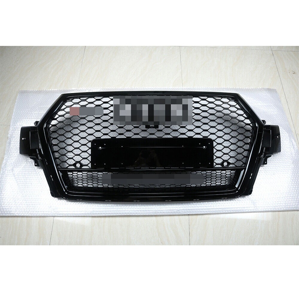 For 16-19 Audi Q7 SQ7 RSQ7 Style Black Honeycomb Front bumper Grille Mesh Grill