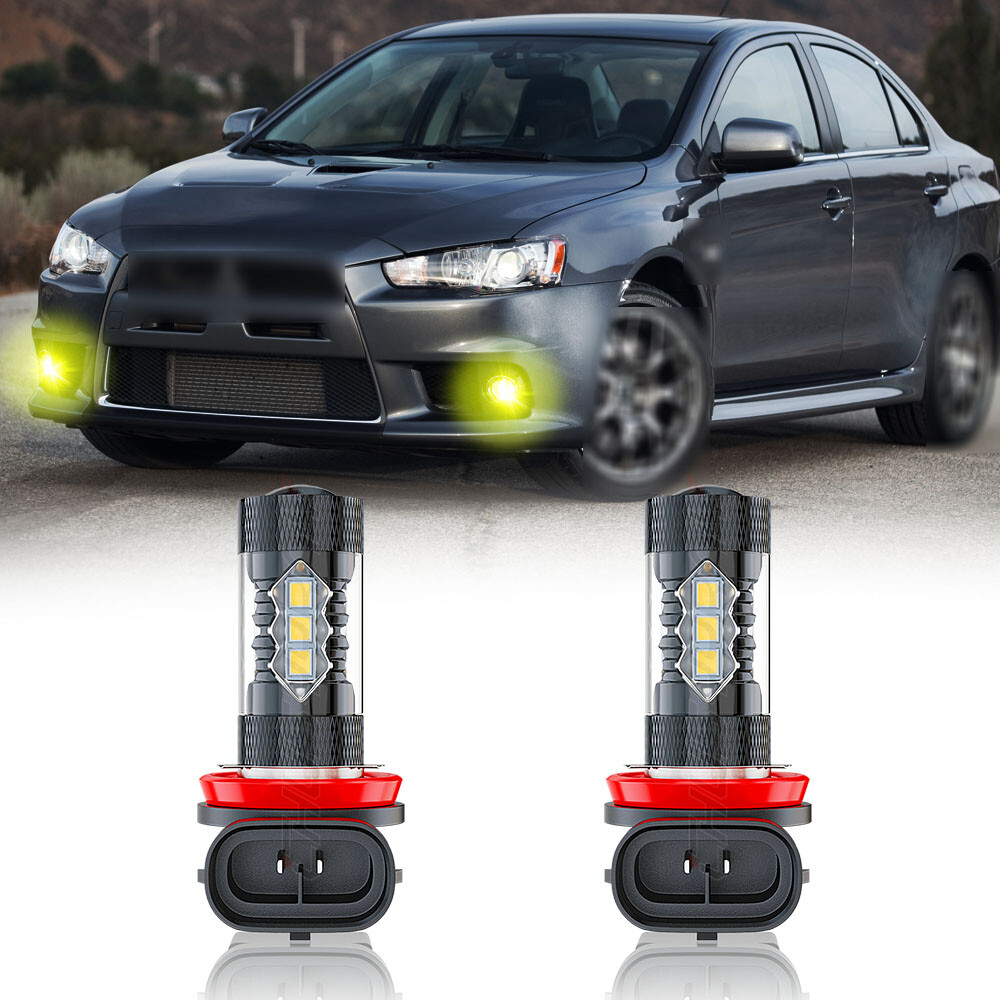 2X LED Fog Light Conversion Kit 3000K Gold Yellow For Mitsubishi Lancer 08-17