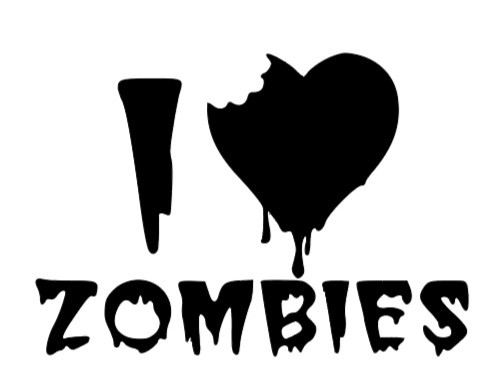 I Heart Zombies Vinyl Decal Car Truck SUV Laptop Sticker