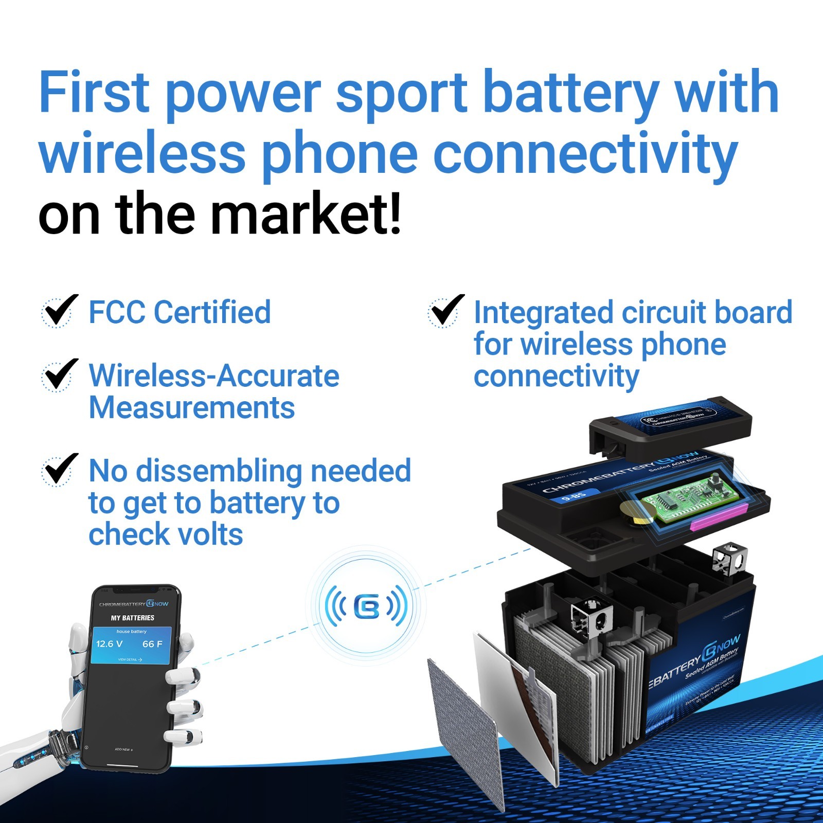 YTX9-BS Bluetooth High Performance Motorcycle Battery